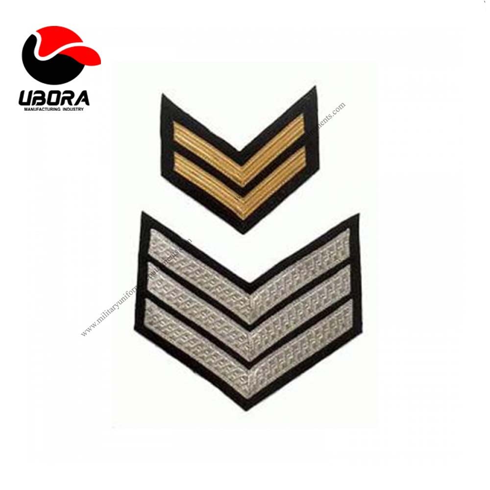 High Quality Chevron Factory Hand Sewn Chevrons silver braid gold embroidery